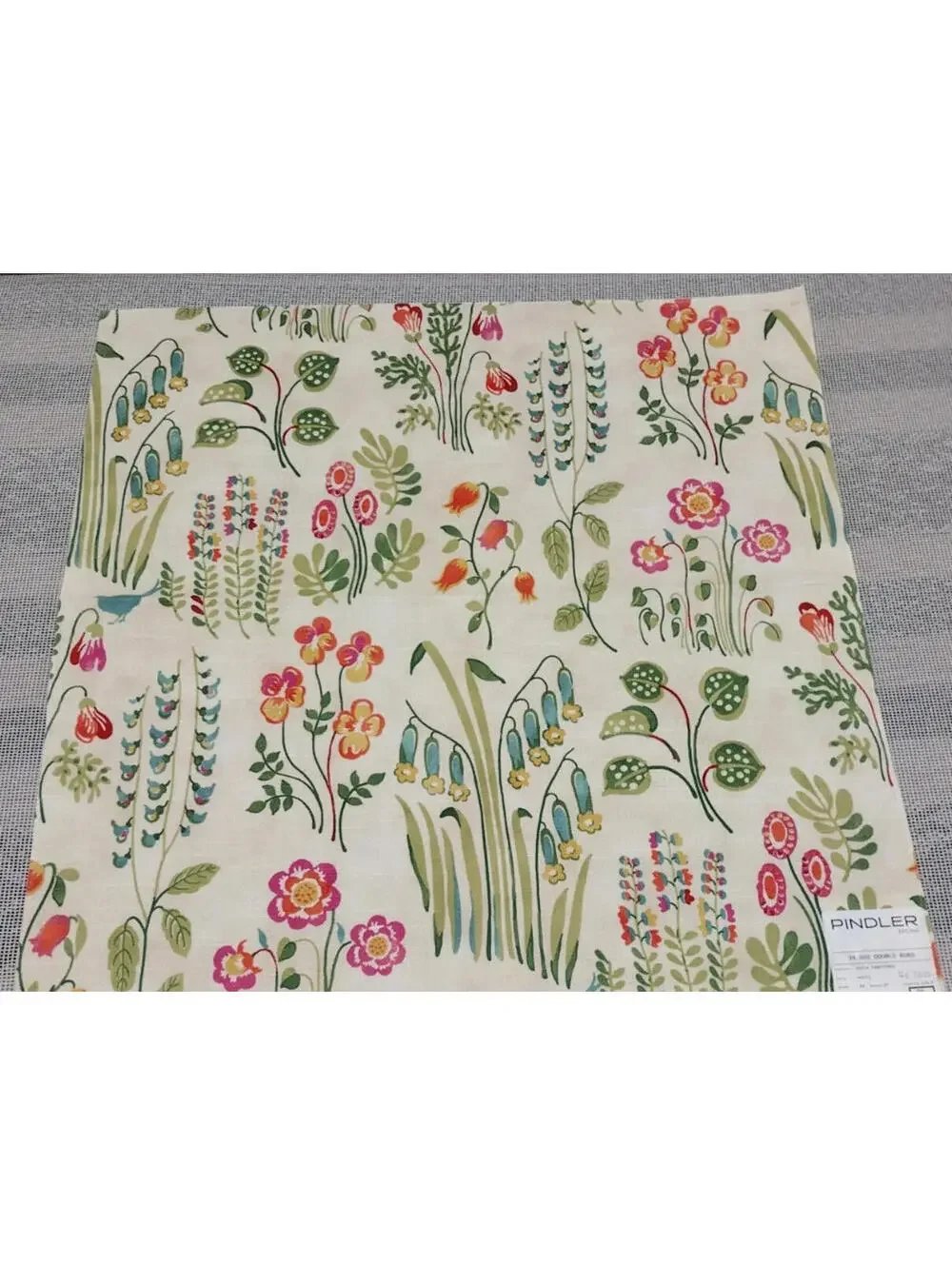 Pindler FancyFree Cotton Green Spring Florals Designer Fabric Sampler 23x23 in